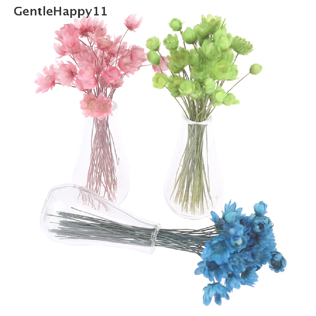 Gentlehappy Mainan Miniatur Vas Bunga Kaca Skala 1: 12 Untuk Dekorasi Rumah Boneka