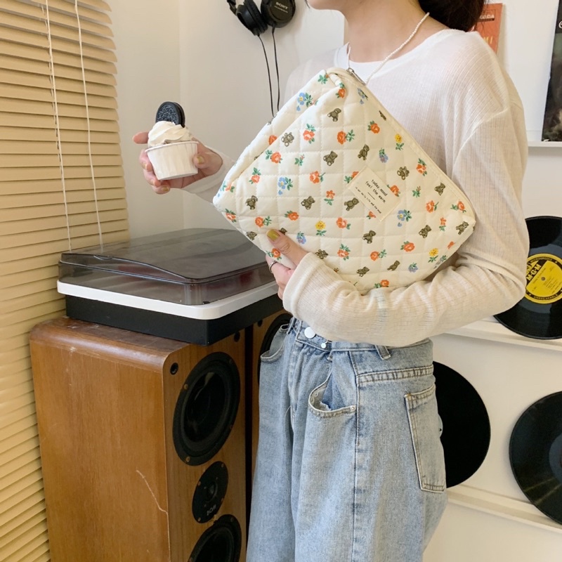 travel pouch jumbo tas kosmetik besar dompet kunci tas clutch serbaguna multifungsi motif korean style aesthetic lucu cantik fashion premium berkualitas kekinian murah PO14