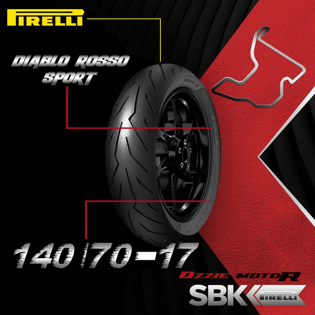 BAN PIRELLI DIABLO ROSSO SPORT TUBLESS SOFTCOMPOUND BAN MOTOR BEBEK SPORT SUPERMOTO 70/90-17 | 80/80-17 | 80/90-17 | 90/80-17 | 100/80-17 | 110/70-17 | 120/70-17 | 130/70-17 | 140/70-17 | 150/60-17 ORIGINAL