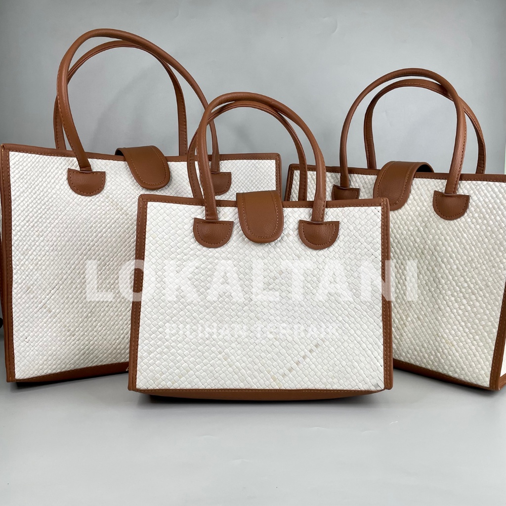 Totebag Pandan Coklat / Tas Handbag Wanita / Tas Anyaman Pandan