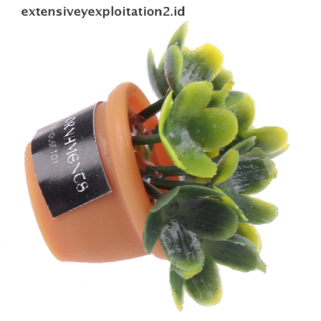 4 Pcs Miniatur Pot Tanaman Hijau Untuk Rumah Boneka