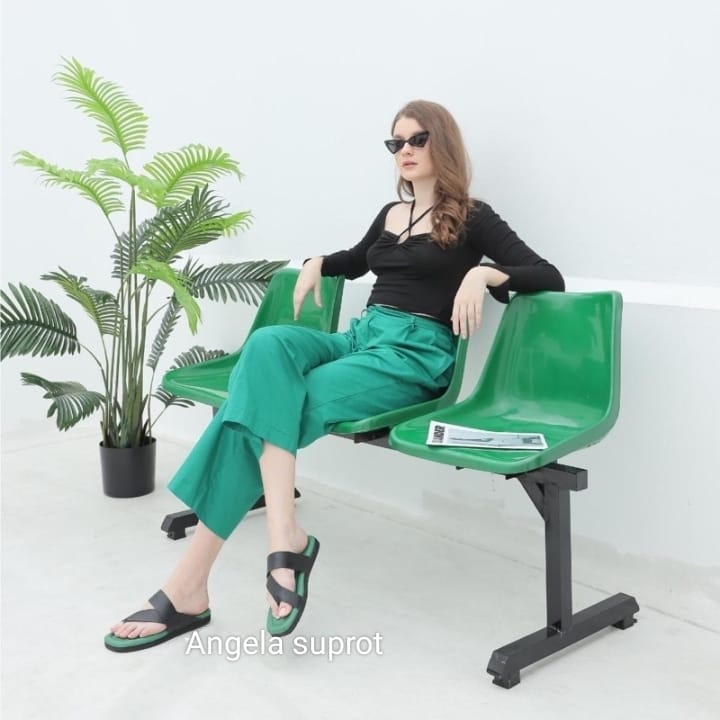 sanda ziva  slop slip on wanita flat teplek busa pltfrom