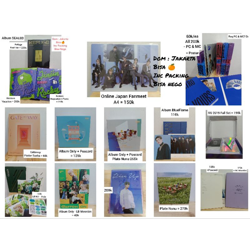 Album Astro / Album Rise Up + CF Sanha / Album Switch On / Album All Light / Allbum Blueflame / Albu