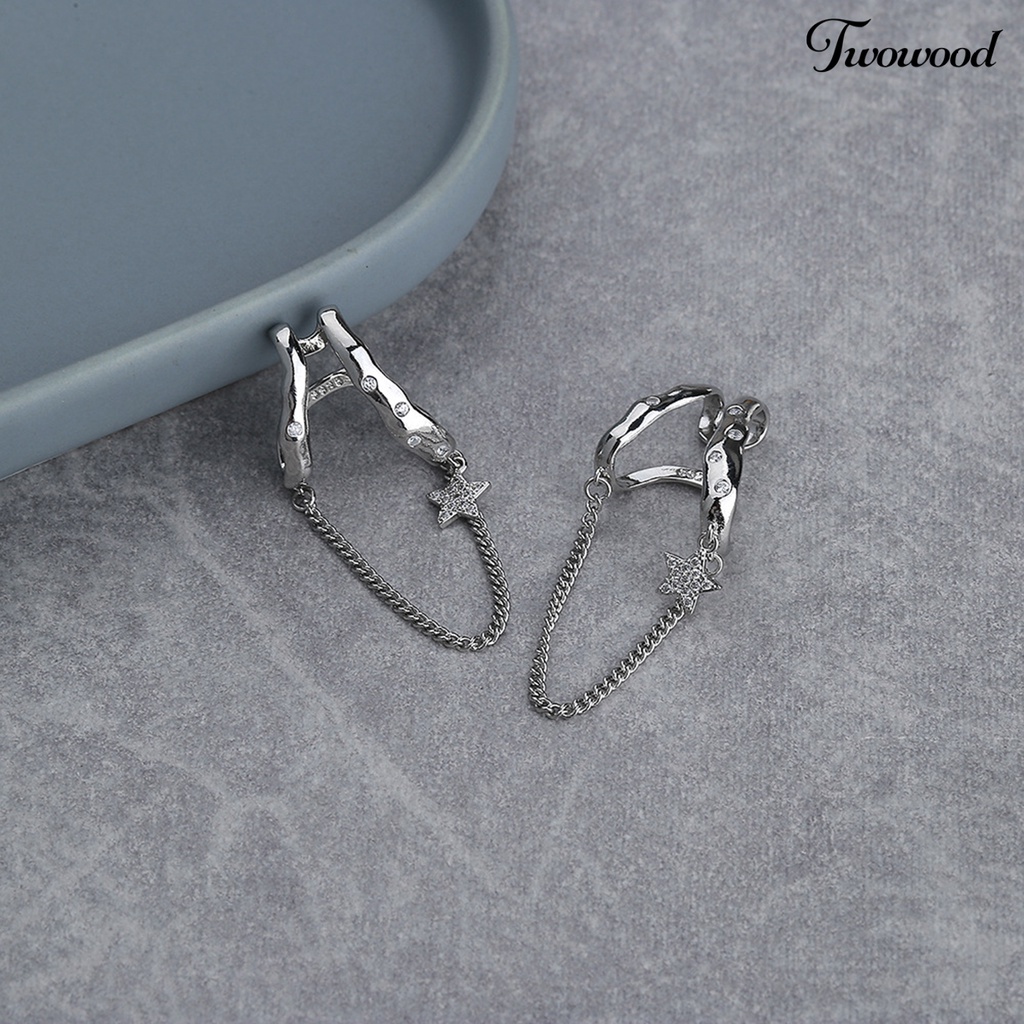 1 Pc Anting Klip Tanpa Tindik Bahan Tembaga Stainless Steel Warna Solid