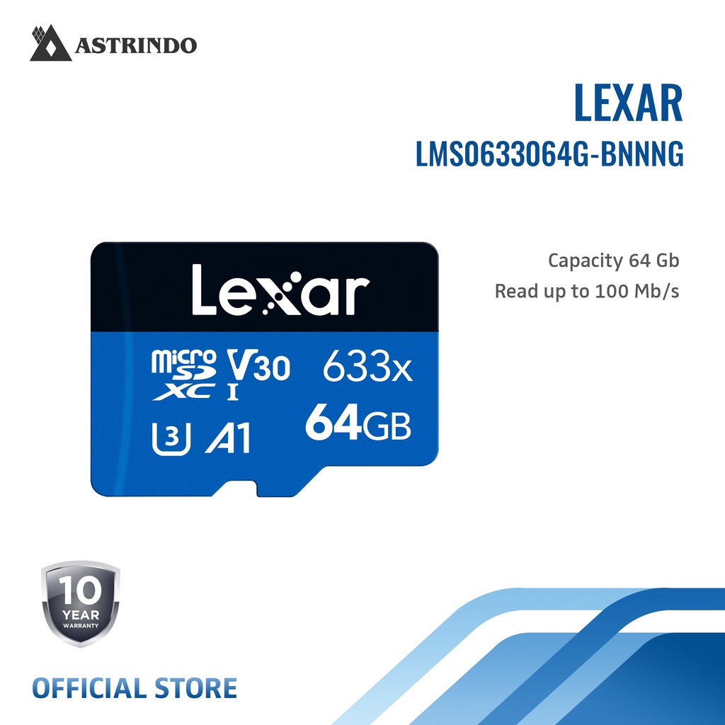 Lexar MicroSD Card 64GB/100Mbs - LMS0633064G-BNNNG