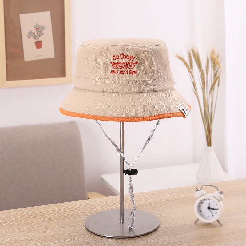 Topi Bucket Hat Anak/ Topi Bucket Catboy/ Bucket Anak Tali Bordir