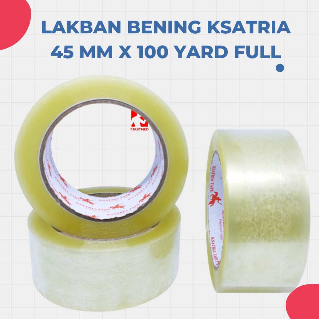 

LAKBAN BENING 45 mm x 100 YARD SLASIBAN Bening 2 inci Isolasi / Selotip / LAKBAN OPP kuat KSATRIA