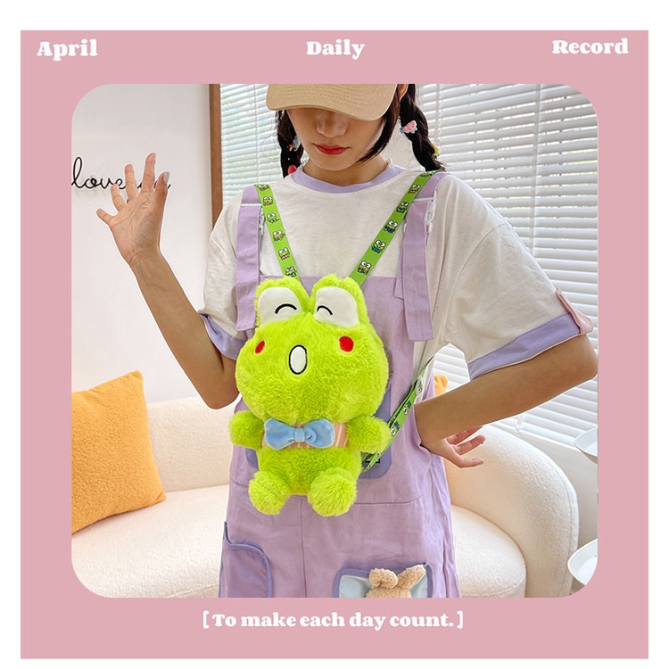 TAS KODOK KEROPPI KATAK RANSEL BONEKA BAG LUCU Backpack FROG Korean Bahan Plush Tas Ransel Anak Korea Kartun KODOK Kekinian