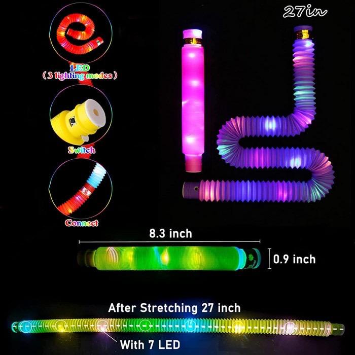 POP LIGHT MAINAN LED ANAK POP PIPES POP TUBE LED SELANG LAMPU VIRAL VD