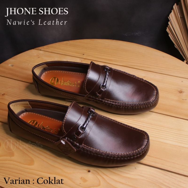 Sepatu Pria Loafer Awet Kulit Sapi Asli FR03 Nawies Leather