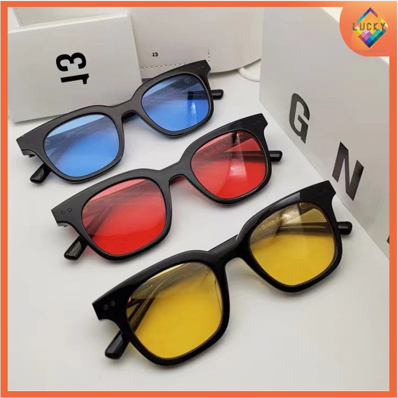 Kacamata Hitam Wanita Korean Fashion Gaya Candy Color Square Kacamata Anti UV400 Anti Radiasi Retro Sunglasses