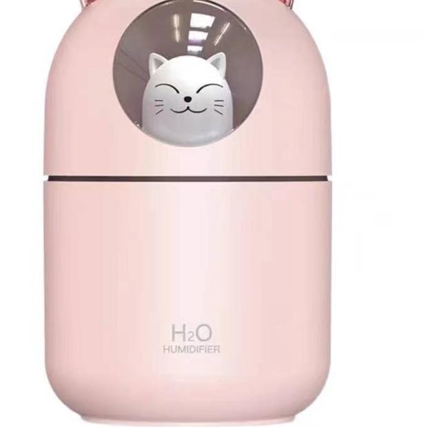 Humidifier 3 IN 1 + kipas + led lamp diffuser purifier Mini air Flame - MINI CAT