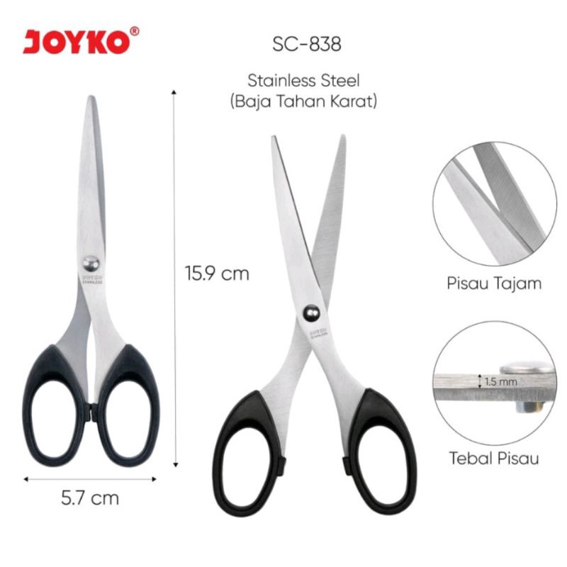 

(1 Biji) GROSIR Gunting Joyko SC-838 Sedang / Gunting Scissors Joyko SC838 / Joyko SC 838