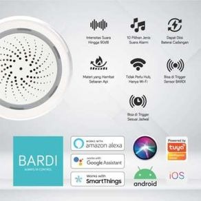 Bardi Smart Home Wifi Siren Loud Alarm Android/iOS Support 90dB Loud Alarm &amp; 10 Alarm Ringtones