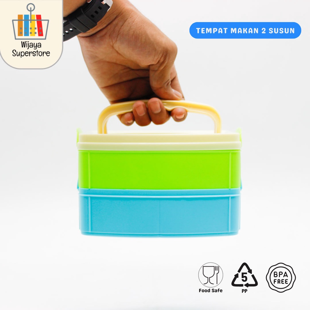 Toples Lemony Susun 2 - Toples Plastik Polos - Tempat Makan Susun - 5002