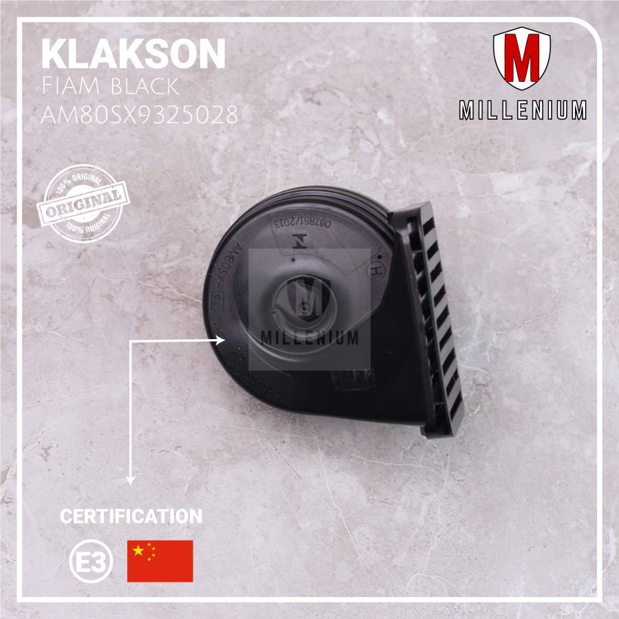 KLAKSON KEONG MOBIL MOTOR FIAMM ITALY WATERPROOF ORIGINAL 12V HITAM