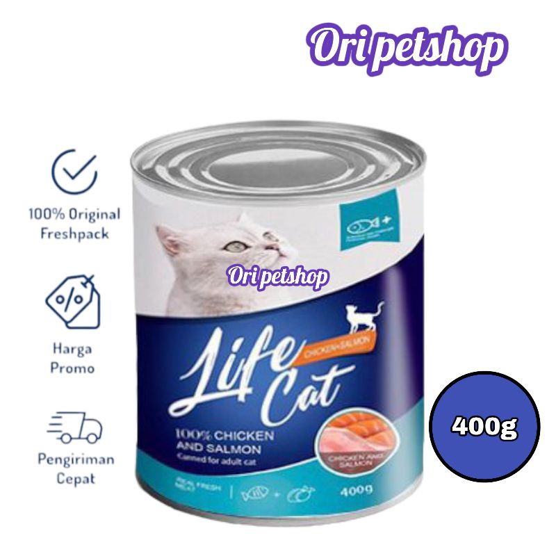 Life Cat Kaleng Adult Chicken Makanan Basah Kucing 400 gram