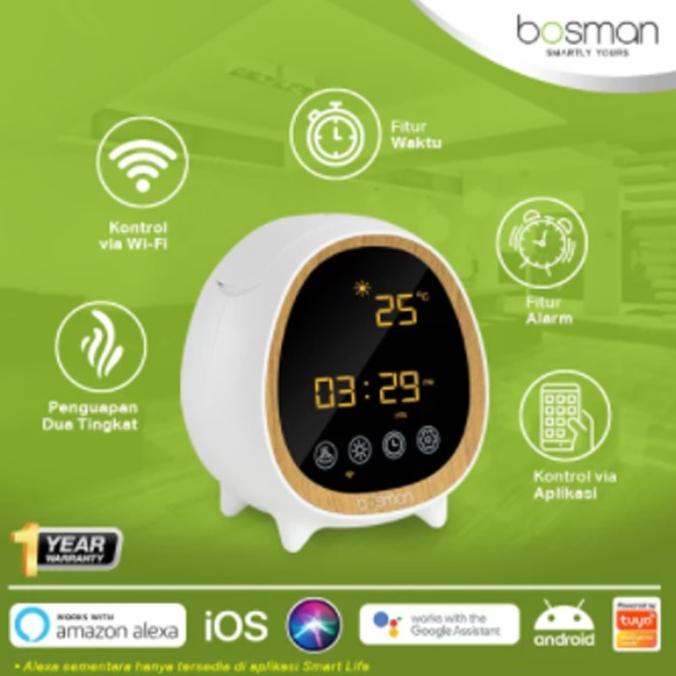 Bosman Smart Clock Diffuser - Aroma Terapi | Wifi | Smart Home