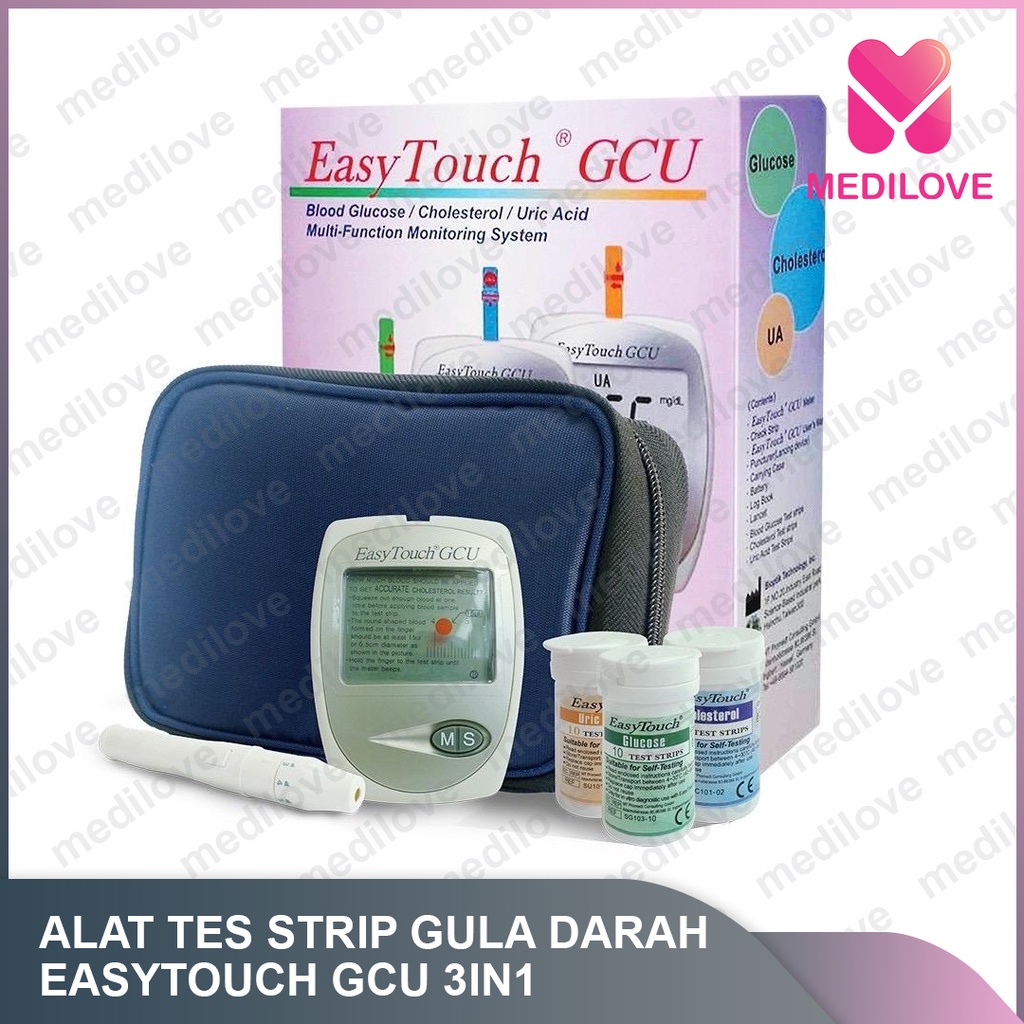 EasyTouch GCU Alat Easy touch GCU 3in1 Test Gula Darah Asam Urat Kolestrol Easytouch / SINOCARE GCU