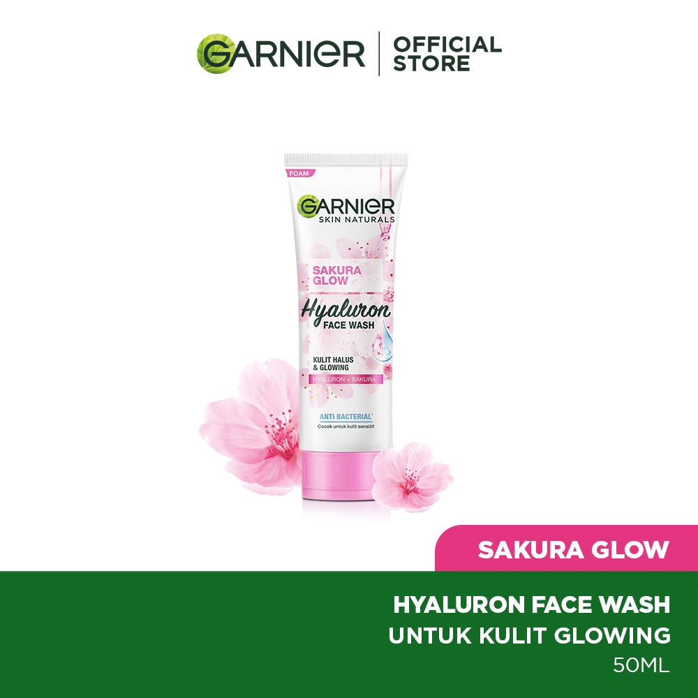 Garnier Sakura Glow Hyaluron Face Wash Pembersih Wajah - 100 ml