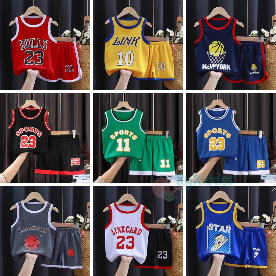 ByKiddos - Jersey Premiun Anak Tanpa lengan  / Baju Basket Anak / Baju Olahraga Anak / Setelan Olahraga Anak Part 2