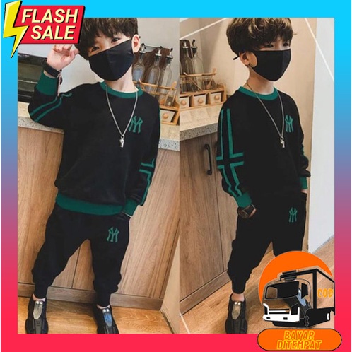 One Set Baju Anak Laki Laki Cowok Setelan Stelan Kaos Anak Laki Laki Cowok Cowo Baju Main Harian Ana