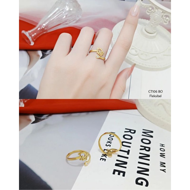 Cincin Titanium Wanita Fashion All Size CT106 BO