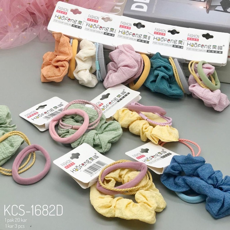 IKAT RAMBUT SCRUNCHIE KOREA STYLE / KUNCIRAN RAMBUT SCRUNCHIE MODEL KOREAN / IKAT CEPOL RAMBUT