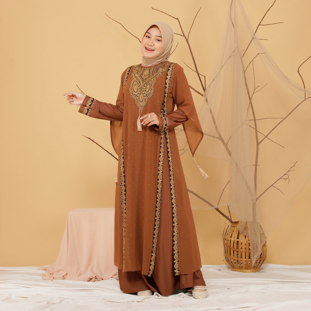 Abiyyuco TA9019 | Gamis Abaya Turki Terbaru 2022 Turkey Mewah Turky Hitam Putih Warna