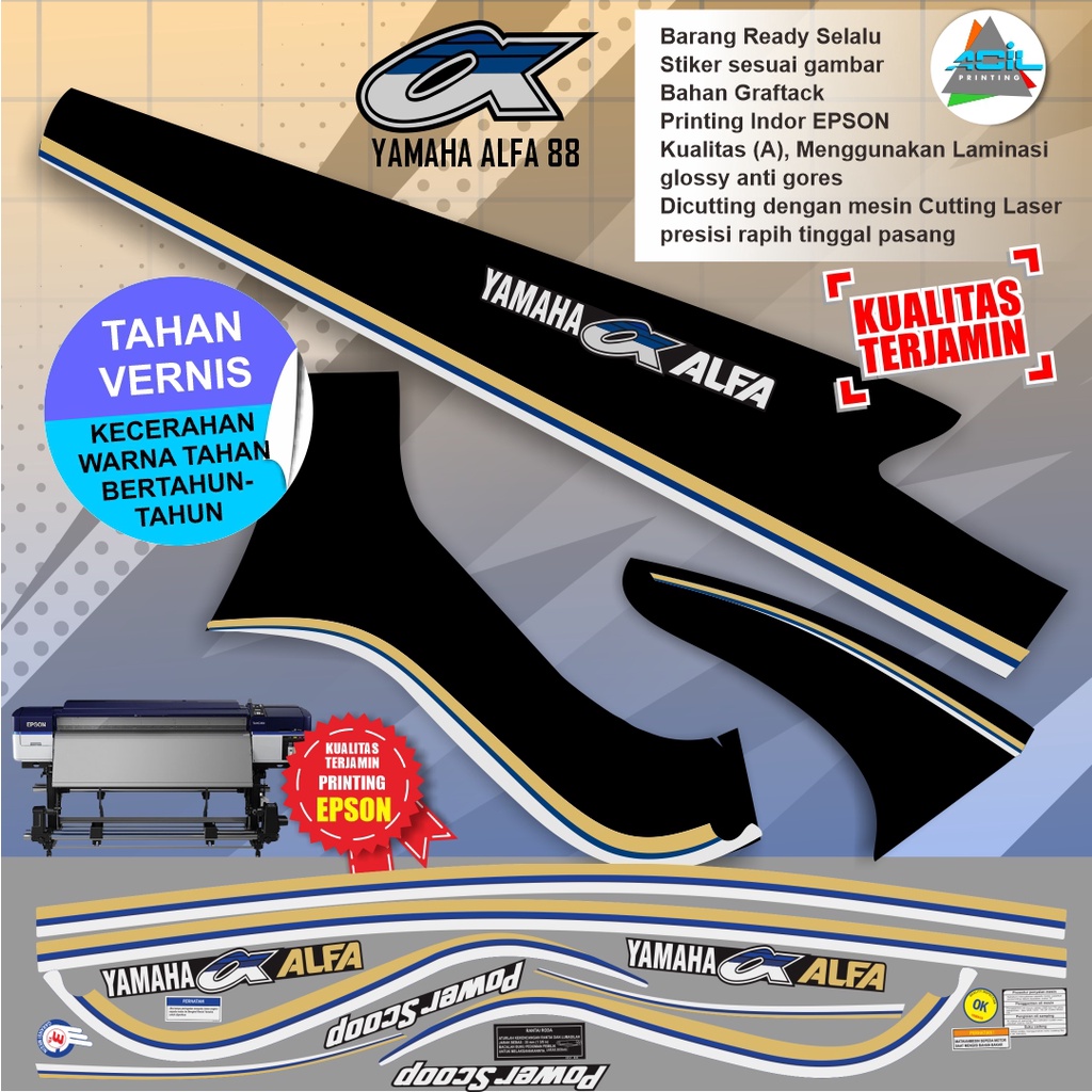 Strifing Yamaha Alfa 88 Stiker Yamaha Alfa 88 logo Yamaha Alfa 88