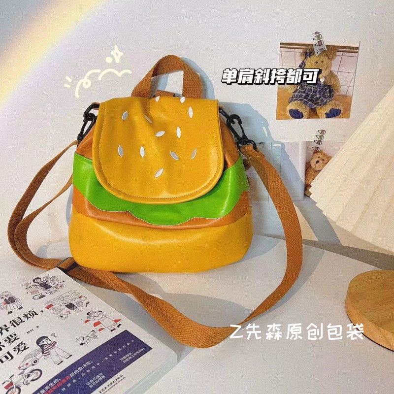 ✴✗♂Seraser Malas Hamburger Multi-Fungsional Ransel Messenger Tas Jepang Hong Kong Gaya Gadis Lucu Tas Bahu Tas Kecil Semua Pertandingan