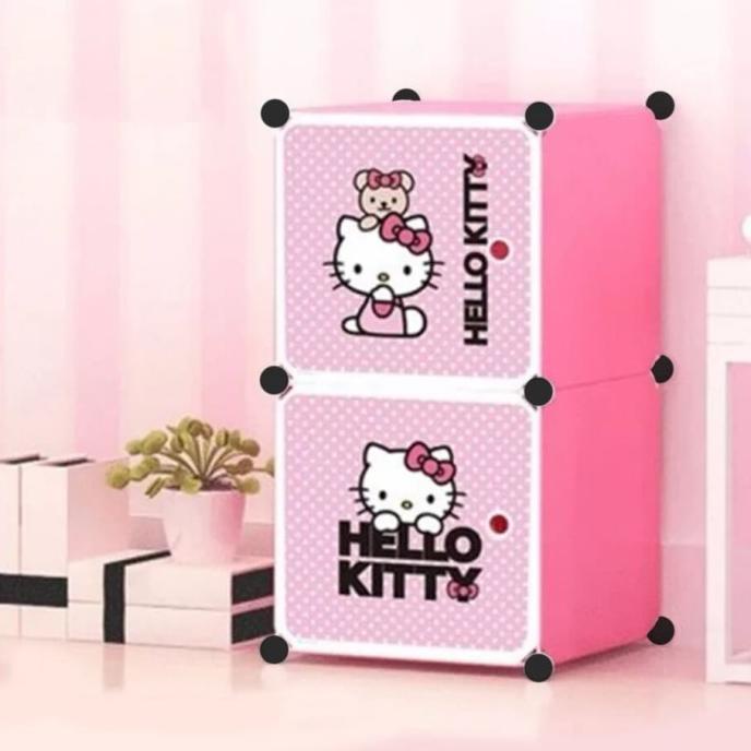 

Lemari pakaian rak serbaguna susun plastik lemari baju rak toys buku stock ready