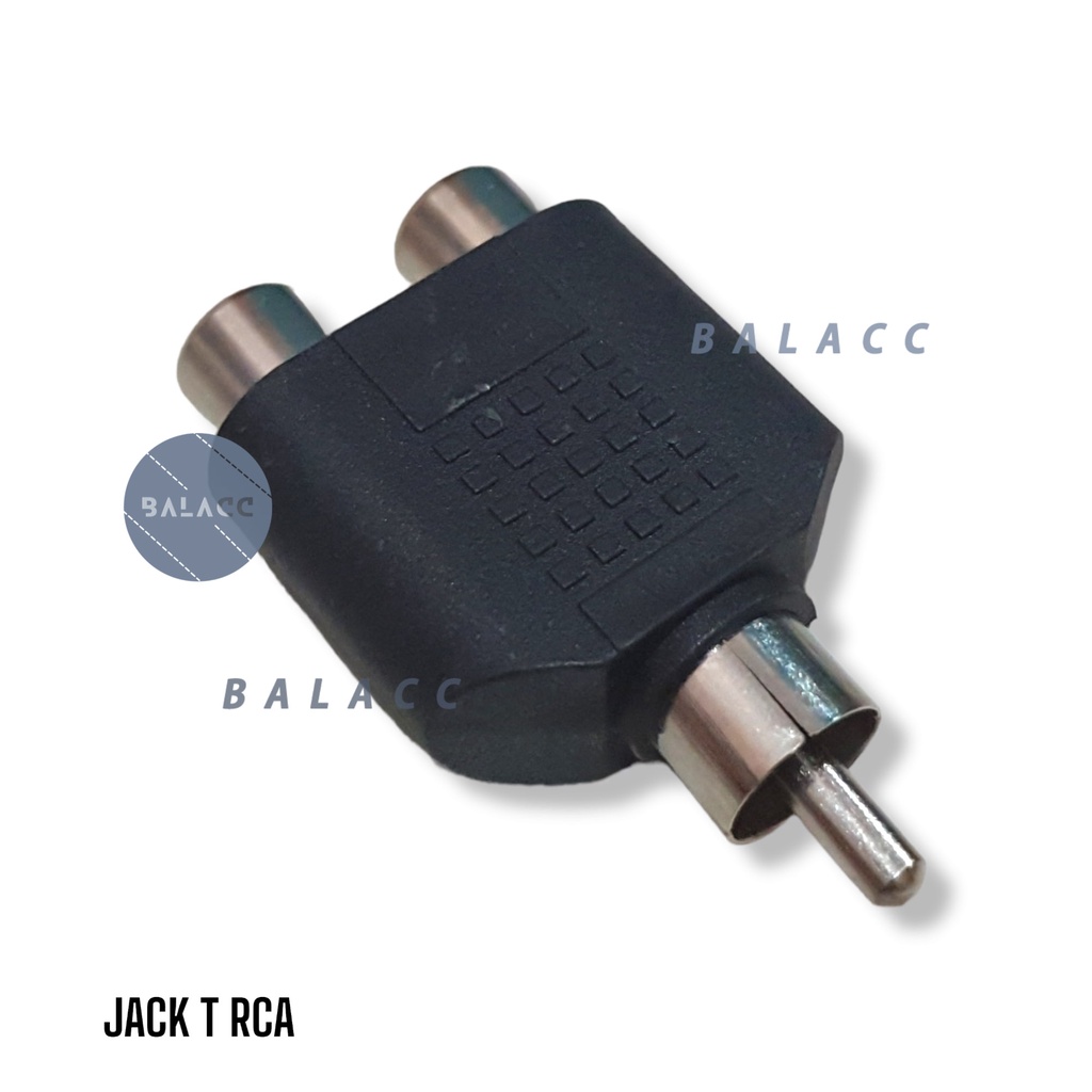 Jack Y atau T RCA SPLITTER / 1 RCA MALE TO 2 RCA FEMALE