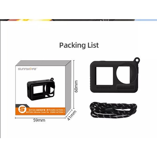 Sunnylife Protective Silicone Case With Lanyard for DJI Osmo Action 3