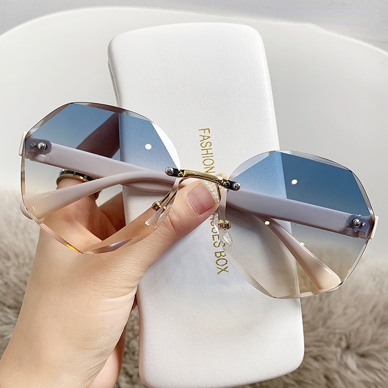 Kacamata Matahari Lensa Cut Edge Gaya Retro Vintage Korea Untuk Pria Dan Wanita