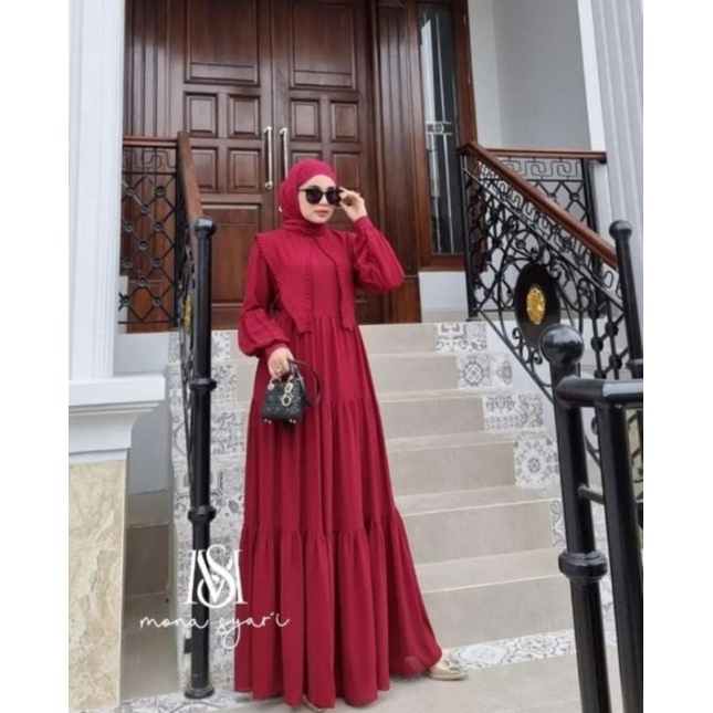 tania dress / dress umpak umpak / gamis umpak umpak / dress ceruty / dress merah