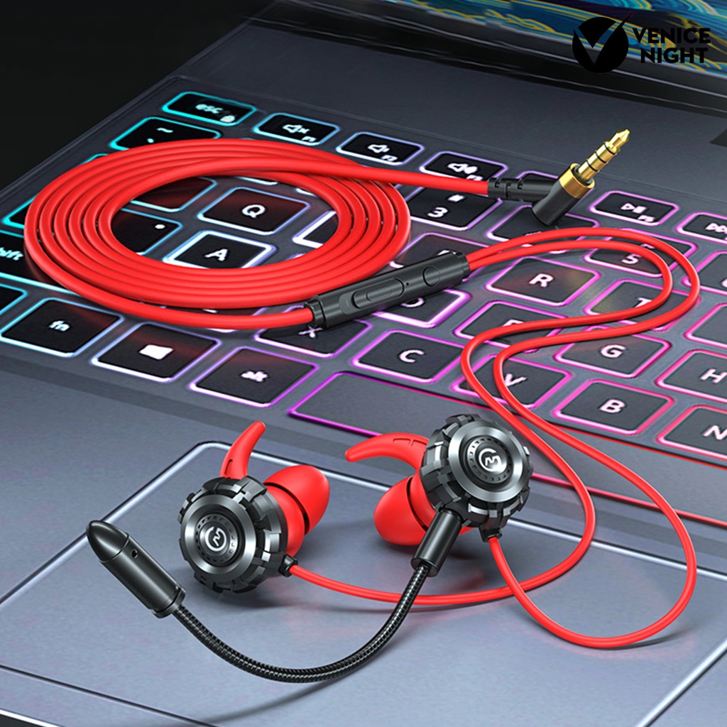 (VNEP) (Berkabel) G500 Earphone Kompatibilitas Luas Gaming Mic In-Ear Headset Noise Isolating Headphone untuk Notebook