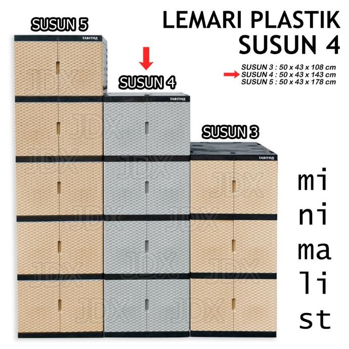 

Lemari Plastik Lemari Pakaian merk Tabitha 4 Susun Minimalis stock ready