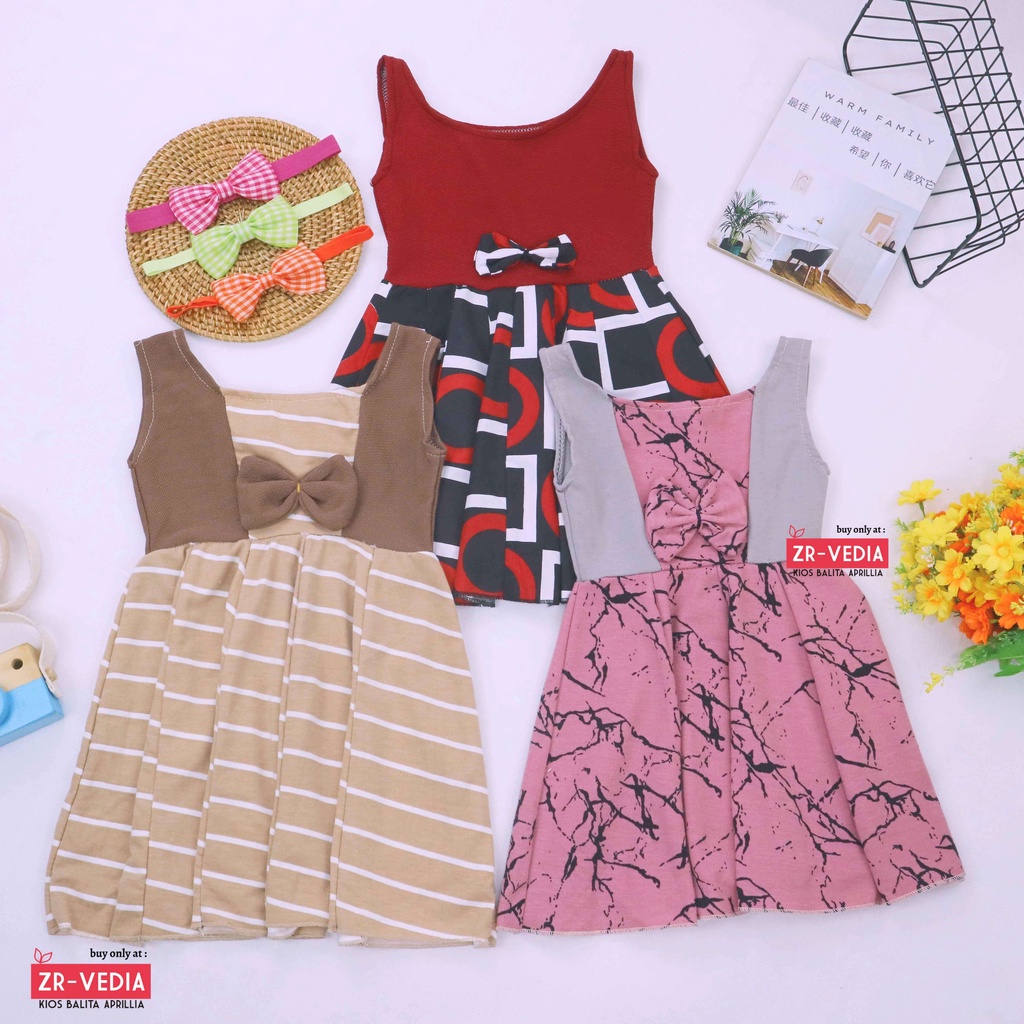 Tanktop Clairine uk 1-2 Tahun [GRATIS BANDANA] / Dress Anak Perempuan Murah Baju Pakaian Anak Motif Import Gaun