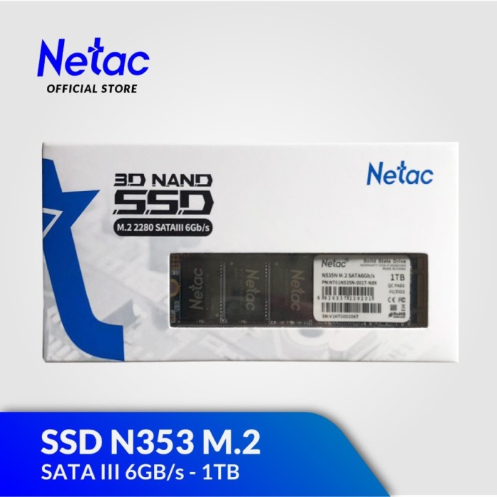 Netac SSD N535N 1TB M.2 2280 SATAIII R/W up to 560/520MB/s