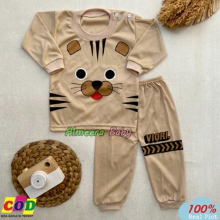 Setelan Baju Bayi Baju Tidur Bayi Piyama Bayi Kaos Oblong Anak Usia 0-12 Bulan Almeera Baby and Kids