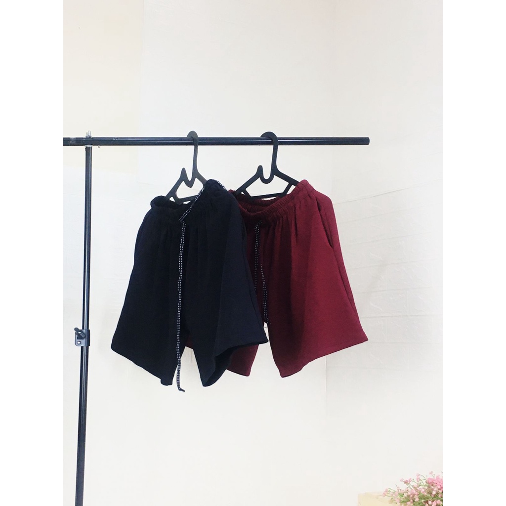 Celana Kulot Pendek Wanita Premium/Celana Wolfis - Ribbon Pants Casual HIGHWAIST LOOSE PANTS KULOT CRINCLE AIRFLOW