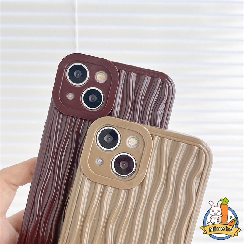 Soft Case Silikon Motif Garis Vertikal Warna Merah Wine Untuk iPhone 14 13 12 11 Pro Max X Xr Xs Max 8 7 Plus SE 2020