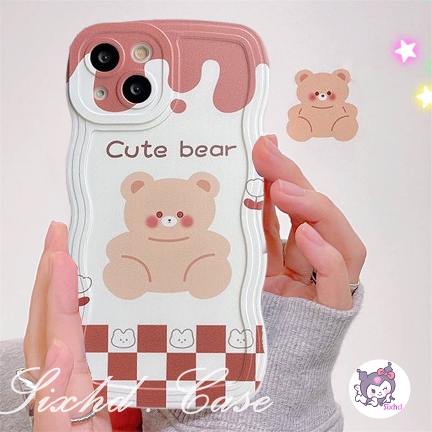 Soft Case Motif Kartun Beruang Untuk OPPO A57 A77s A76 A96 A55 A16K A15 A16 A74 A53 A33 A31 A9 A5 A5s Reno 8T 8Z 7Z 6Z 5Z A92 A93 A92 A94 Cover Penutup Mesin Cuci