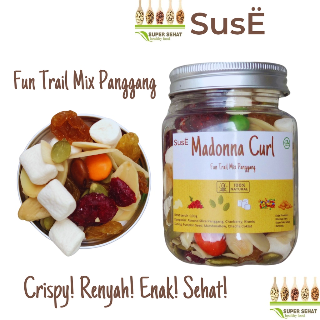 

SUSE Madonna Curl Jar Fun Trail Mix Panggang Enak Sarapan Sehat Enak Granola Jar Muesli Jar