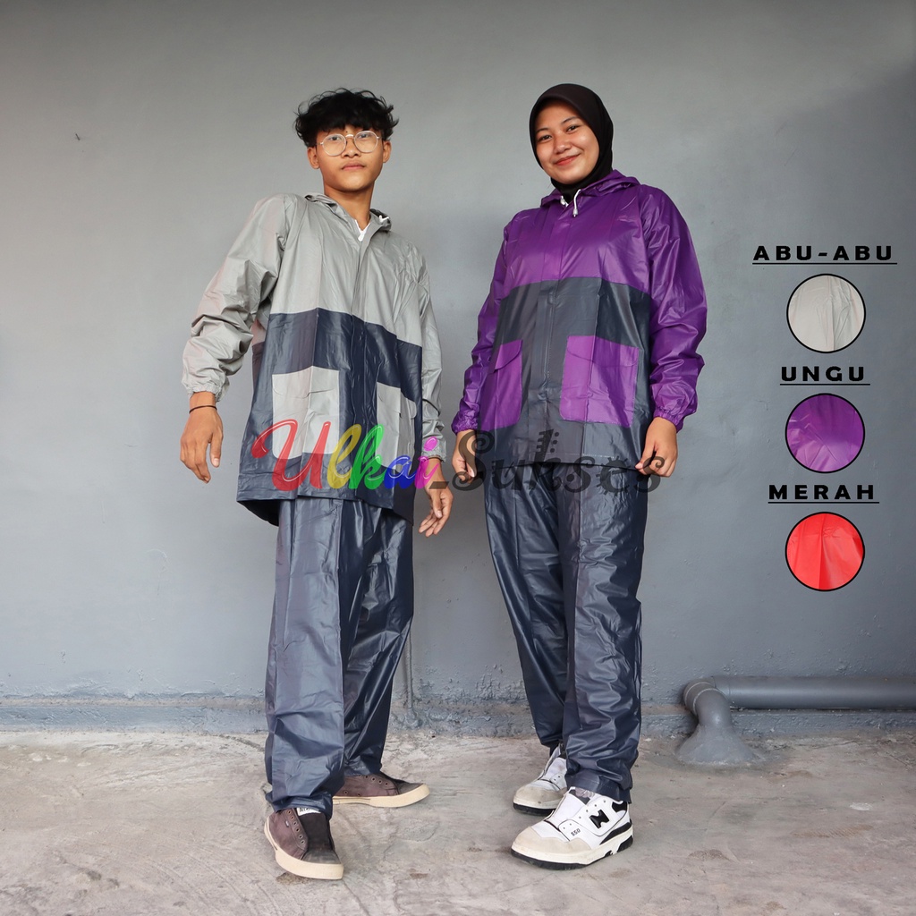 Gajah Jas Hujan Setelan Big Color - Raincoat Dewasa Jaket Celana Pria Wanita Murah Terlaris