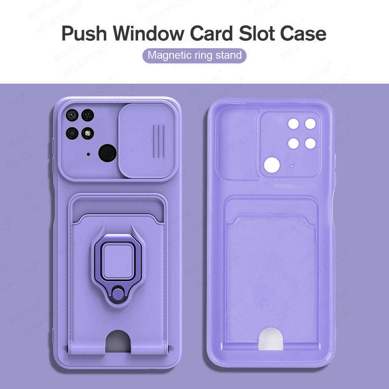 Soft Case Cover Pelindung Hp Shockproof Dengan Stand Magnetik Untuk Redmi 10 / 10C