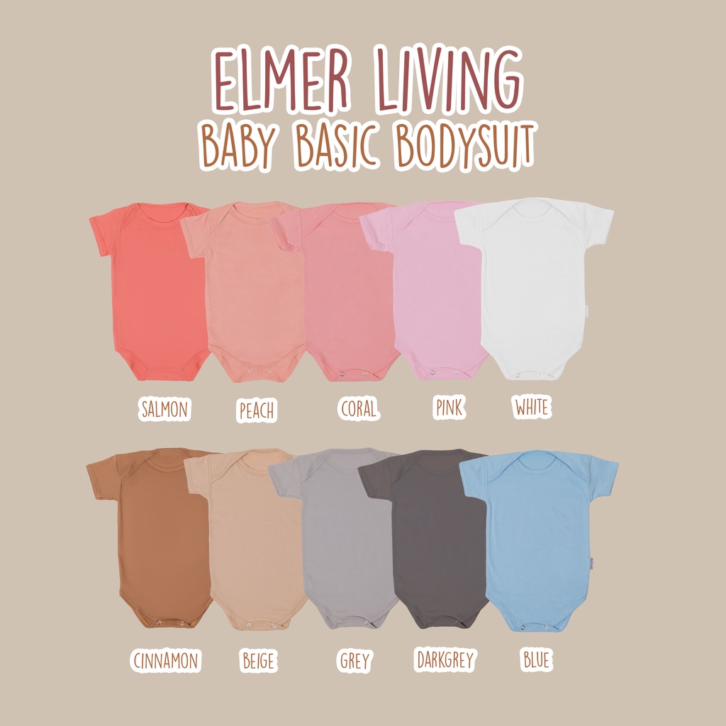 Elmer Living Baby Basic Bodysuit | Baby Jumper 0-6 bulan