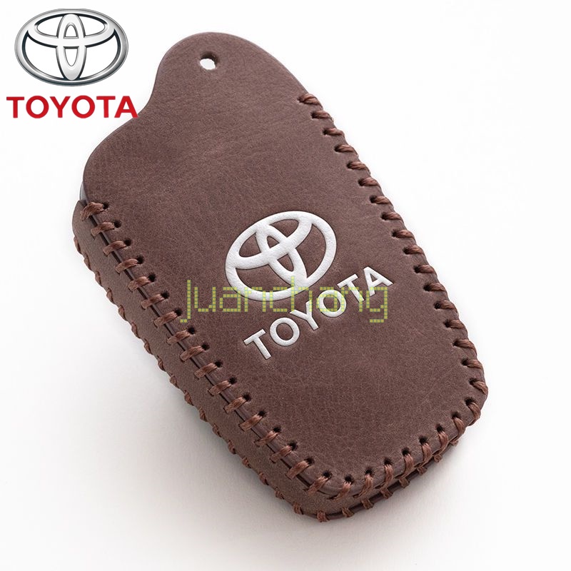 Casing Kunci Mobil Bahan Kulit Top Layer Untuk Toyota aygo Avensis Verso Yaris Highlander Camry Hilux Innova RAV4 Fortuner Yaris 3 Tombol