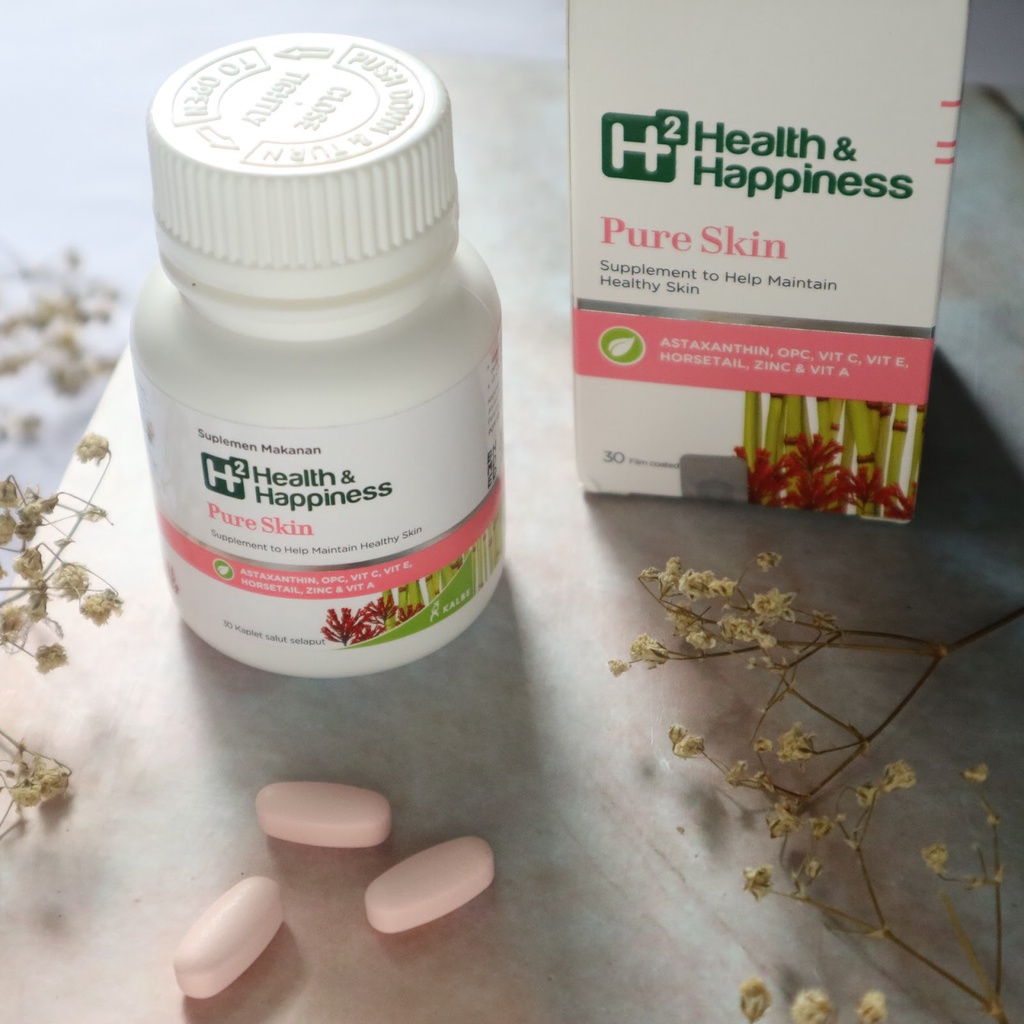H2 Pure Skin botol isi 30 softgel kecantikan kulit Astaxanthin
